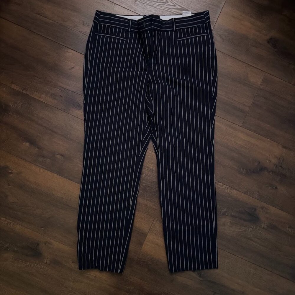 Banana Republic Factory Navy Pinstripe Cropped Pants